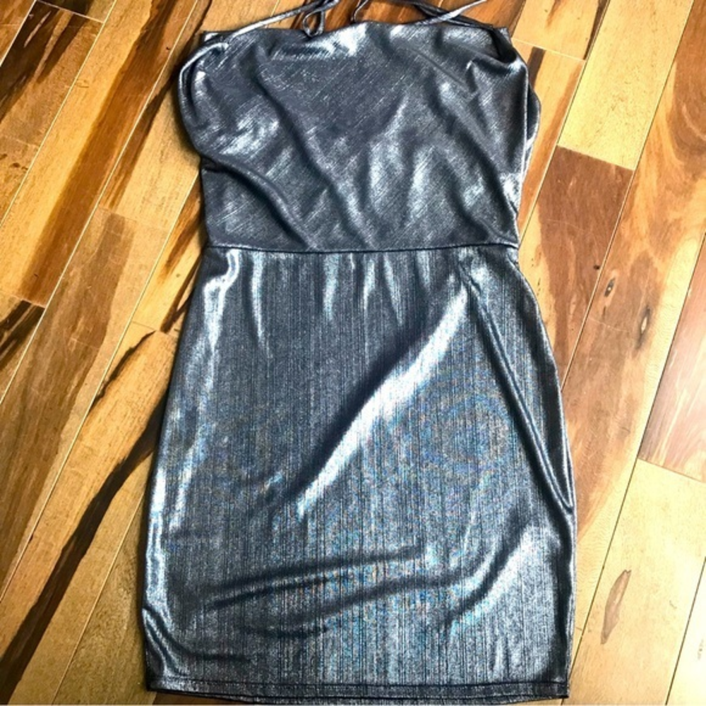 Spring Haze Metallic Dress‎ S EUC
